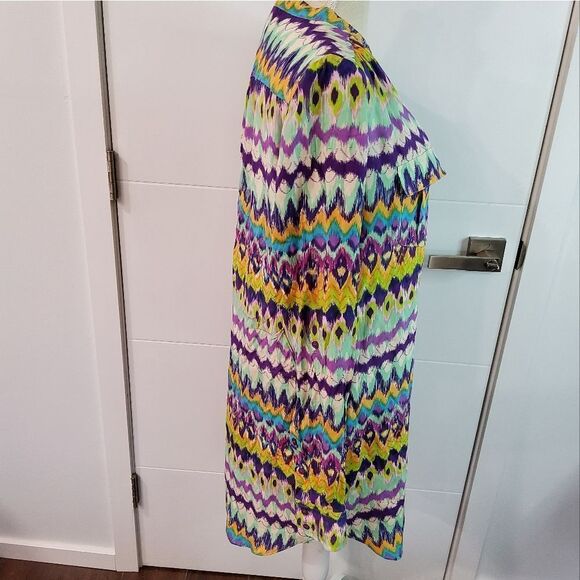 Haute Hippie 100% Silk Multicolor Shirt-Dress Size M - Picture 3 of 11